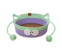 MagiDeal Cama de Mascotas Transpirable Cama de Gato y Jugando Pelota Cama de algodón Tejido a Mano Cama Gato Cama para Mascotas pequeñas Cachorro Cuatro, con Estera Fría