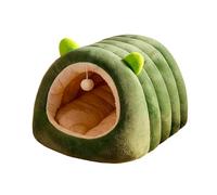 MagiDeal Cama para Gatos de Interior, Mueble cálido y Cerrado con cojín extraíble y Lavable, Forma de Nido, Tipo Cueva o Cama de Conejo, Green M