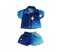 MagiDeal Camisa para Muñeca Estilo Hawaiano Set con Short Fibras Ligeras Fácil de Poner Costura Precisa Adecuada para Escena de Colección Fotografías Dioramas Uso Diario , Dark Blue Starry Set