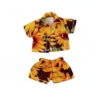 MagiDeal Camisa para Muñeca Estilo Hawaiano Set con Short Fibras Ligeras Fácil de Poner Costura Precisa Adecuada para Escena de Colección Fotografías Dioramas Uso Diario , Set Girasol