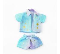 MagiDeal Camisa para Muñeca Estilo Hawaiano Set con Short Fibras Ligeras Fácil de Poner Costura Precisa Adecuada para Escena de Colección Fotografías Dioramas Uso Diario , Azul Cielo+Estrella Set