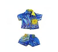 MagiDeal Camisa para Muñeca Estilo Hawaiano Set con Short Fibras Ligeras Fácil de Poner Costura Precisa Adecuada para Escena de Colección Fotografías Dioramas Uso Diario , Patrón Azul Oscuro