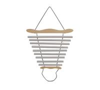 MagiDeal Campana de Meditación Portátil Carillón Campanas s Tubular Instrumento de Percusión con Tonos B a y Bolsa Madera y Aluminio Adecuada para Terapia de Sonido Meditación Relajación, Plata