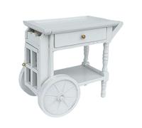 MagiDeal Carrito de Cocina para casa de muñecas a Escala 1:12, minibar, Buffet, decoración para jardín de Hadas, Mesa de