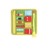 MagiDeal Children Learning Board Tablero Educativo Infantil Juguete de Aprendizaje Temprano Tablero Sensorial y Tablero de Vestir Mejora de Motricidad Cierres, Green Braid