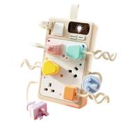 MagiDeal Children Learning Switch Tablero Interactivo Interruptor Juguete Sensorial Enchufe Simulado con Plugs Coordinación Mano Ojo Juego de Enchufar Adecuado, Basic Rechargeable