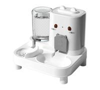 MagiDeal Comedero Automático para Gatos y Dispensador de Agua, Comedero Automático para Mascotas, Cuenco Portátil Desmontable para Perros, Comida para Gatitos, Blanco