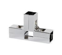 MagiDeal Conector para tubo cuadrado de 25mm x 25mm, aleación de aluminio para barandilla de valla, accesorios de montaje Simple, Silvery T Shape