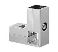 MagiDeal Conector para tubo cuadrado de 25mm x 25mm, aleación de aluminio para barandilla de valla, accesorios de montaje Simple, Silvery L Shape