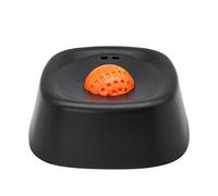 MagiDeal Cuenco Antiglotones para Perros con Bola Rodante Giratoria Recipiente para Lamer Ayuda a Controlar la Ingesta Apto para Hogares con Mascotas, Negro Y Naranja