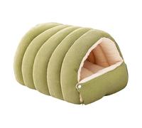 MagiDeal Cueva de Invierno cálida para Gatos, Suministros para casa, Cama para Mascotas de algodón PP, cojín extraíble, Regalos, Conveniente, versátil, Green L