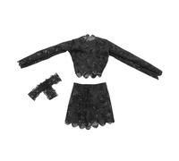 MagiDeal de Abrazadera de 3X 1/6 de Tapa y Cadera, Ropa de muñeca Hecha a Mano, Prenda de Ropa en Miniatura para Figuras de 12 Pulgadas. Vestido Corporal, Negro