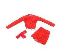 MagiDeal de Abrazadera de 3X 1/6 de Tapa y Cadera, Ropa de muñeca Hecha a Mano, Prenda de Ropa en Miniatura para Figuras de 12 Pulgadas. Vestido Corporal, Rojo