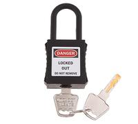 MagiDeal de Bloqueo de Seguridad de PVC Cerradura de Consignación con Llave Resistente a La Corrosión Y Grillete de Nailon Adecuado para Petróleo Y Gas, Negro