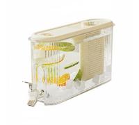 MagiDeal Dispensador de Bebidas para Nevera con Tapa Hermética Recipiente con Filtro para Frutas O Té y Grifo Incorporado Fácil de Manejar Material Apto para, Blanco