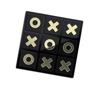 MagiDeal en Raya Acrílico Juego de Mesa Tablero XO Portátil para Decoración de Escritorio Enseña Resolución de Problemas Y Adecuado para Viaje, Negro
