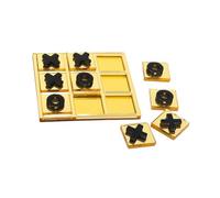 MagiDeal en Raya Acrílico Juego de Mesa Tablero XO Portátil para Decoración de Escritorio Enseña Resolución de Problemas Y Adecuado para Viaje, Dorado