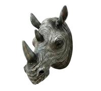 MagiDeal Escultura de Pared Cabeza de Relieve 3D Decoración Animal Tallada en Resina Sintética con Textura Detallada Adecuada para Sala de Estar Entrada, Gris Pizarra, 22.5 17 25