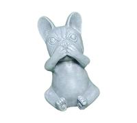 MagiDeal Estatua de Francés, Adornos, Escultura Decorativa para Perro, Estatua de Perro para Camas de Flores para Interiores y Exteriores, decoración, No Hablar Bulldog