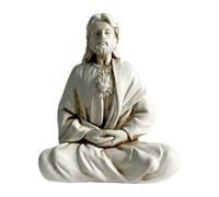 MagiDeal Estatuilla de Jesús meditando, 11x9cm, colección de Navidad Tradicional Hecha a Mano, Escultura Religiosa, decoración de Escritorio de Navidad