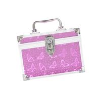 MagiDeal Estuche de manicura, organizador de maquillaje de seguridad con asa, estuche de maquillaje, caja de herramientas de masaje SPA para manualidades y, Rosa