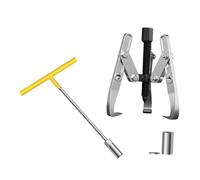 MagiDeal Extractor de 3 mordazas, herramienta para desmontar metales, herramienta de desmontaje para lavadoras de carga superior, tambor interior, polea, 6 Inch with Wrench