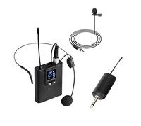 MagiDeal FM micrófono inalámbrico de auriculares amplificador de voz recargable transmisor receptor para profesores presentador conferencia