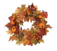 MagiDeal Garland Fall, Pumpkin Wreath Festival Atmósfera Calabazas Artificiales, Autumn Wreath, Harvest Door Wreath para Halloween Holiday Thanksgiving