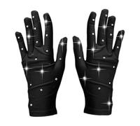 MagiDeal Guantes de patinaje artístico de invierno para mujeres y niñas, cómodos, modernos y térmicos con decoración de diamantes de imitación para practicar, Black M