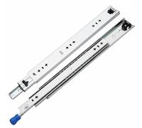 MagiDeal Guía Telescópica para Cajón Riel Metálico con Rodillo Interior Sección Triple sin Ruido Recomendada para Oficinas Casas Armarios Industriales, 25CM, Con+Cerradura
