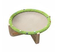 MagiDeal Hamaca para Gato Cama Rascador Lounger Columpio Elevada con Madera Sólida y Sisal con Bolas de Juego Que Redirige Arañazos de Sofás Adecuada para Entretenimiento Verano Sala de Estar, L