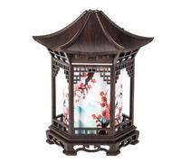MagiDeal Humidificador Portátil Difusor Vaporizador Nebulizador Estilo Linterna con Textura Madera y Detalle Floral Interior Visible y Luz Relajante Energía, Madera Oscura