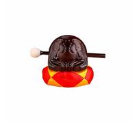 MagiDeal Instrumento de Madera Budista Tambor de Percusión Bloque Ritual de Tallado Manual Madera Maciza Tono Profundo Mental Adecuado para Meditación Sala de, Dark Red, 4 Inch