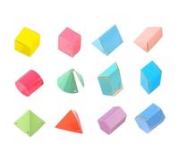 MagiDeal Juego de 12 formas geométricas para matemáticas tempranas, manipulativas y geométricas, para niños mayores de 7 años, material educativo multicolor