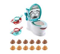 MagiDeal Juego interactivo de lanzamiento de caca, juguete de expulsión de inodoro para niños, ideal para viajes, reuniones, preescolares, regalo de