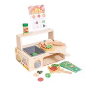 MagiDeal Juguete de Pizza de Madera, Juego de simulación, Juego de Comida para Juegos Entre Padres e Hijos, Festivo