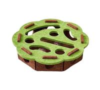 MagiDeal Juguete de Rompecabezas para Gatos, Actividad Sensorial, Juego de Laberinto de Fieltro con Bolas de Campana, Verde, Flor