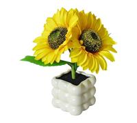 MagiDeal Lámpara de girasol Noche Lámpara de la noche Lámpara de escritorio elegante Luz de flores artificiales para el día de Valentín Regalos de
