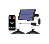 MagiDeal Luces colgantes con energía solar, luz solar para cobertizo, control remoto a prueba de agua, luces colgantes, lámpara de techo para decoración de, Dos Cabezas Blancas