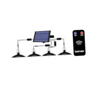 MagiDeal Luces colgantes con energía solar, luz solar para cobertizo, control remoto a prueba de agua, luces colgantes, lámpara de techo para decoración de, Cuatro Cabezas Blancas