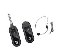 MagiDeal Micrófono con diadema Auriculares discretos Receptor portátil Transmisores Micrófono Megáfono para conciertos Actuaciones Actores, Negro