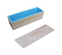 MagiDeal Molde de Jabón Rectangular con Caja de Madera para Elaboración Casera, Azul