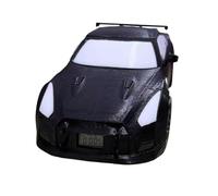 MagiDeal Pantalla de exhibición de Juguete de Coche de Carreras Deportivo con Reloj Despertador, Regalo Realista, Modelo de vehículo clásico para Festivales, Negro