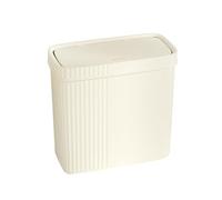 MagiDeal Papelera de baño estrecha y delgada, rectangular, 11 x 5,3 x 10,7 pulgadas, Blanco Crema