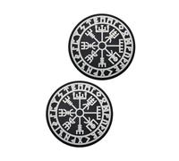 MagiDeal Parche de brújula de goma para ropa, sombreros, mochilas y abrigos, 2 unidades, en Blanco Y Negro