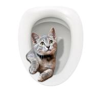 MagiDeal Pegatina de Inodoro Gato Decora PVC Resistente Y Ligera Extraíble para Baño Aseo Espacios Juveniles, l, Individual