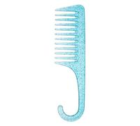 MagiDeal Peines de dientes anchos, cepillo para el cabello, uso doméstico, peine con gancho curvo para cabello seco y húmedo, champú largo, grueso, y, Azul