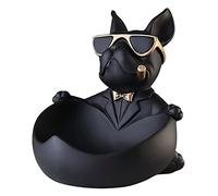 MagiDeal Perro Estatua Resina figurita Escultura CASA Animales decoración Diversos contenedor Llave Dulces Caja de Almacenamiento Moda, Negro