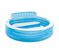 MagiDeal Piscina Inflable Redonda Piscina Hinchable con Respaldo Asiento Acolchado Cámaras de Aire Dobles Desagüe Rápido Kit de Reparación PVC Resistente