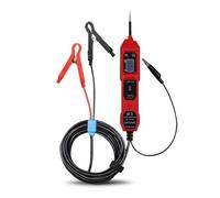 MagiDeal Probador de Automotriz Comprobador Herramienta Analizador con Pinza Dentada para Conexión a Tierra y Lectura Clara Cable en Espiral Resistente y Punta, Rojo, Estándar